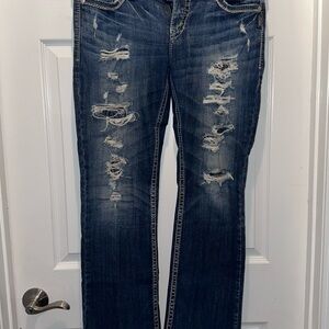 Distressed Blue Women's Jeans